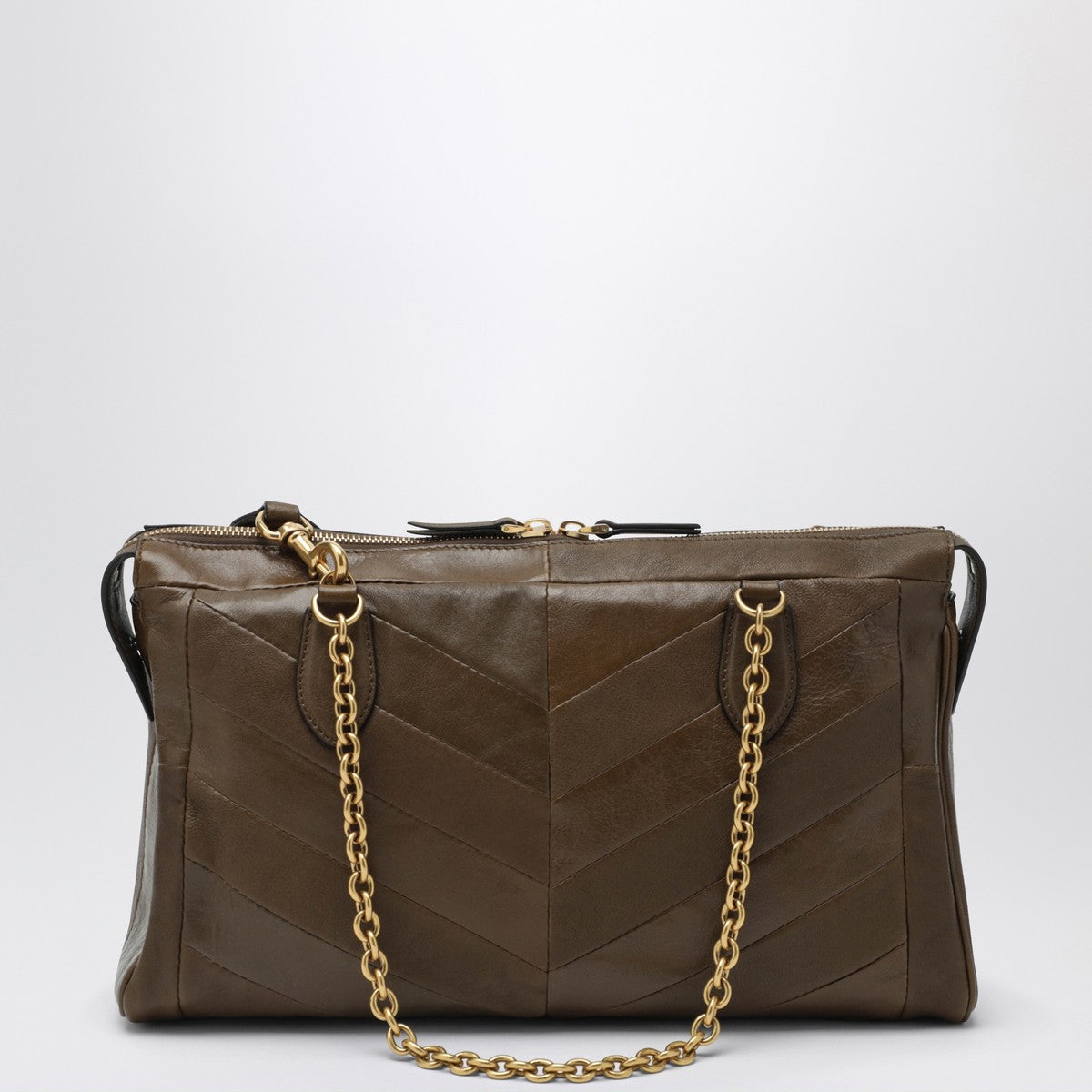 Valentino Garavani Panthea bag in tundra-colored chevron-pattern nappa
